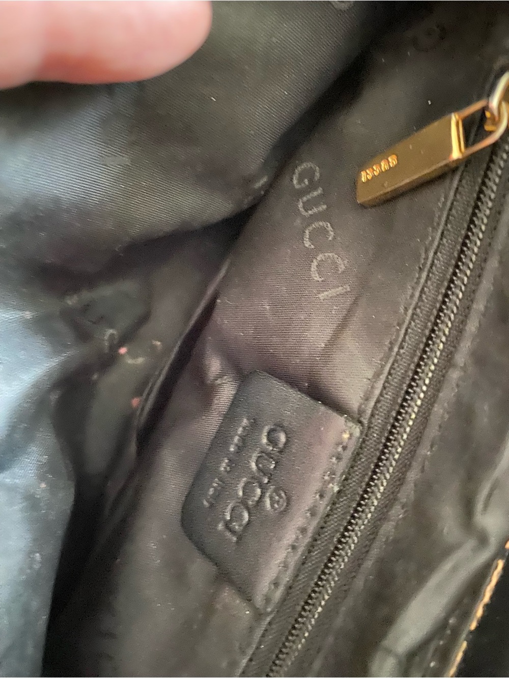 Gucci Beige/Brown GG Canvas Shoulder Bag with Black Leather Trim - Picture 10 of 14